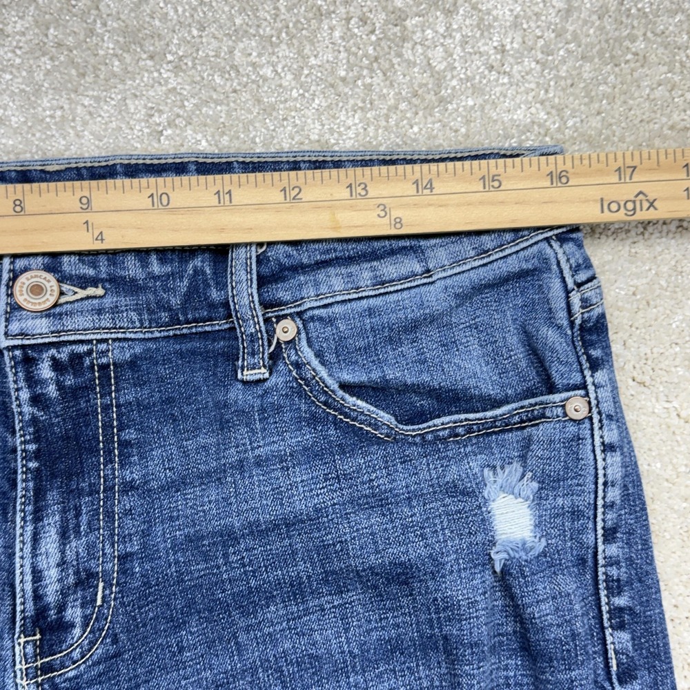 KanCan Jeans Juniors 11/29 Blue High Rise Distressed Straight Raw Hem Denim - Picture 6 of 10